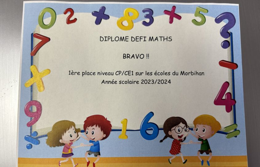 Défis-Maths, Bravo les CP/CE1 !! 1er au classement